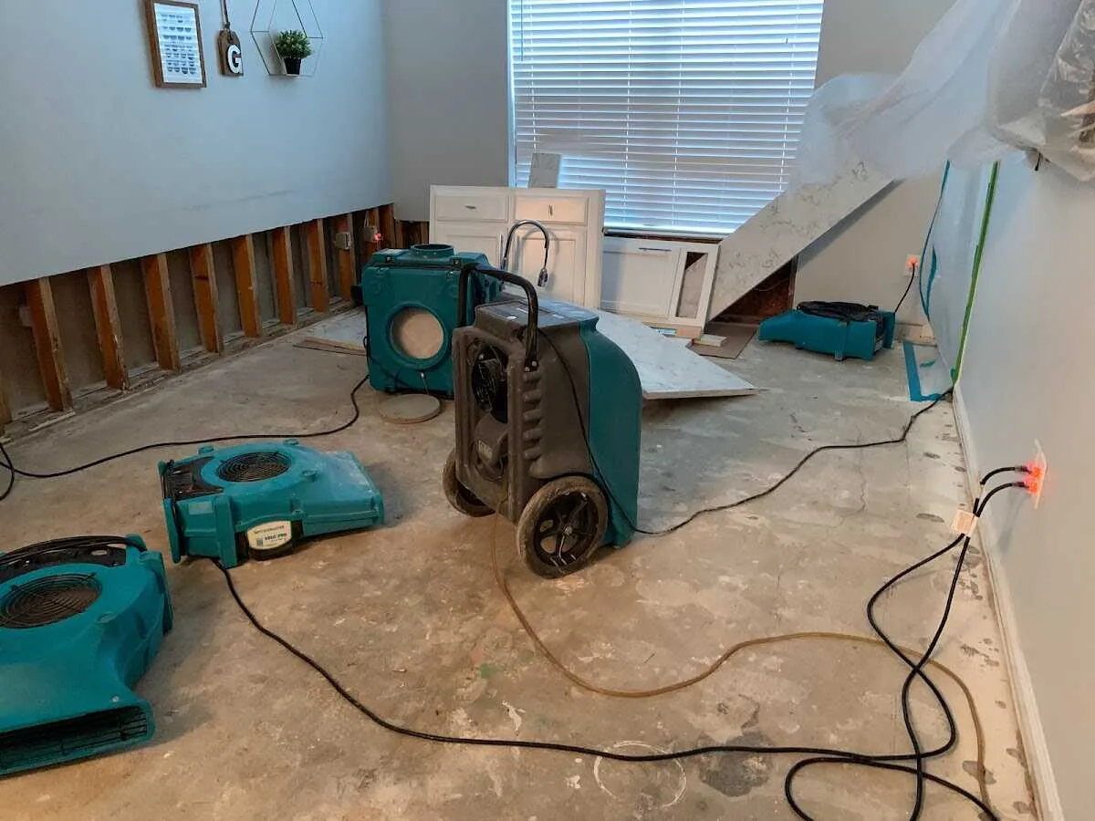 Dehumidifier in flood-cut room for Water Damage Restoration in Hapeville